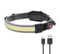 Lampe Frontale À Led Cob, Alimentée Par Batterie Rechargeable Par Usb, Imperméable Conforme À La Norme Ipx5, Idéale Pour Le Camping