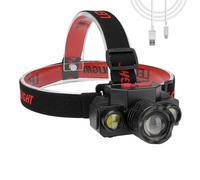 Lampe Frontale Cob À Led, Alimentée Par Usb, Rechargeable, Fonction Zoom, Idéale Pour La Pêche, Le Camping Ou Les Activités De Plein Air