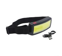 Lampe frontale COB rechargeable par USB avec 3 modes d'éclairage, design étanche IP44 pour le camping et la randonnée, ajustement confortable avec capacité de charge rapide de 2 A