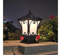 Lampe frontale de colonne solaire extérieure étanche IP65 lampe murale carrée extérieure style européen pilier de porte de villa lampadaires de paysage de mode porte extérieure lampe de pilier
