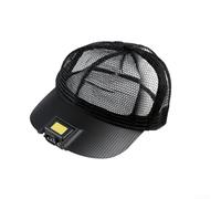 Lampe frontale de pêche avec capteur, lampe LED rechargeable pour la pêche de nuit, lampe torche étanche IPX4, charge de type C, design léger pour le camping (capuchon en maille noire)