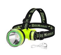 Lampe Frontale De Plongée, Lampe Frontale Rechargeable Étanche, Lampe Frontale Plongée Sous Marine, Super Lumineux Léger Torche Frontale LED, Phare De Plongée Sous-Marine Pour Randonnée, Camping