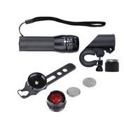 Lampe Frontale De Vélo À Focalisation Télescopique Vtt + Feu Arrière, Accessoires De Vélo De Route Et De Montagne