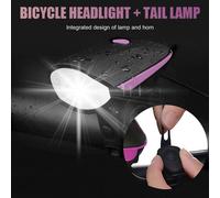 Lampe Frontale De Vélo, Rechargeable Par Usb, 3w, 240lm, Phare Led Xpg Étanche Avec Guidon En Klaxon
