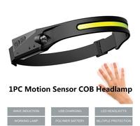 Lampe Frontale D'équitation À Induction Led Cob 550lm 1200mah, Rechargeable Par Usb, Lampe De Poche De Chasse, Lumière De Travail 3modes, Lampe Torche D'avertissement