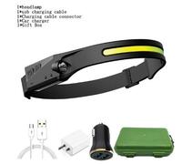 Lampe Frontale D'équitation À Induction Led Z3 550lm Cob, 1200mah, Rechargeable Par Usb, Lampe De Travail Pour La Chasse, 3 Modes, Torche D'avertissement