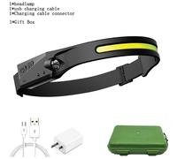 Lampe Frontale D'équitation À Induction Led Z3 550lm Cob, 1200mah, Rechargeable Par Usb, Lampe De Travail Pour La Chasse, 3 Modes, Torche D'avertissement