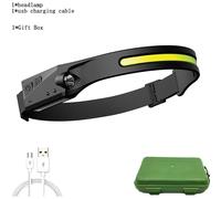 Lampe Frontale D'équitation À Induction Led Z3 550lm Cob, 1200mah, Rechargeable Par Usb, Lampe De Travail Pour La Chasse, 3 Modes, Torche D'avertissement