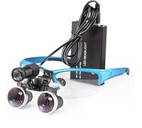 Lampe Frontale en Loupe Dentaire Portable avec Lampe Frontale à Filtre à Clip Lunettes Optiques De Loupe Binoculaire Dentaire 2,5X / 3,5X pour Le Travail De Près, Dentaire, C, Silver, 3.5X