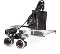 Lampe Frontale en Loupe Dentaire Portable avec Lampe Frontale à Filtre à Clip Lunettes Optiques De Loupe Binoculaire Dentaire 2,5X / 3,5X pour Le Travail De Près, Dentaire, C, Purple, 3.5X