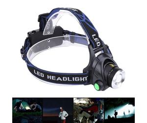 Lampe Frontale Étanche Avec Fonction Zoom T6, Idéale Pour La Pêche, Le Camping Et Les Activités De Plein Air, Trois Modes D'éclairage