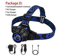 Lampe Frontale Étanche E, Feu Avant Et Arrière De Pêche, Torche De Chasse, Lampes De Minage