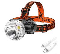 Lampe frontale haute puissance 35000LM étanche rechargeable LED lampe de poche avec grand angle et options de faisceau (jaune)