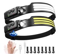 Lampe frontale - JORMFTTE - 3000 lumens - Rechargeable USB - Étanche IPX5 - Légère