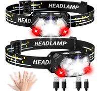 Lampe Frontale Led(2 Pièces/1 Pièce), High Lumens Torche Frontale Puissante, Piles Comprennent, Multiples Modes D'éclairage, Ipx5 Étanche Pour Camping, Jogging, Pêche