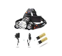 Lampe frontale LED AFAITH 5000 lm T06, lampe frontale zoom puissante, 2 batteries et chargeur, idéale pour la randonnée, le cyclisme et le camping.