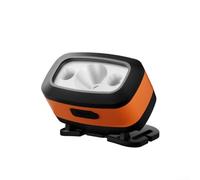 Lampe frontale LED avec batterie rechargeable et activation intelligente du capteur, autonomie de 24 heures, angle réglable pour un éclairage ciblé, design étanche (orange)