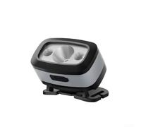 Lampe frontale LED avec batterie rechargeable et capteur infrarouge intelligent, autonomie de 24 heures, faisceau large réglable, étanche pour randonnée et camping (gris)