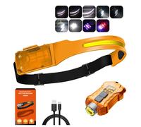 Lampe Frontale Led Cob Avec Capteur Bikight,Aimant À L'arrière,Lumière Uv,Rechargeable Par Usb-C,Phare Led Cob Pour Le Travail