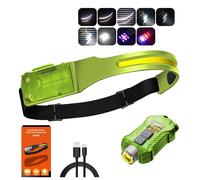 Lampe Frontale Led Cob Avec Capteur Bikight,Aimant À L'arrière,Lumière Uv,Rechargeable Par Usb-C,Phare Led Cob Pour Le Travail