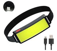 Lampe Frontale LED COB, Torche Frontale USB Rechargeable Puissante, étanche Phare 500 lumens 2 pièces, Lampe de travail