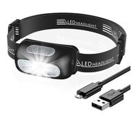 Lampe Frontale LED Lampe Phare 300 Lumens Cree LED avec Induction Changer la Température,4 Modes pour Randonnée Cyclisme