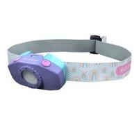 Lampe Frontale LED pour enfant KidLed2 | 40 Lumens | 9 m distance d'éclairage | 20 h d'autonomie | Motif Arc en Ciel Blanc