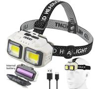 Lampe frontale LED puissante à Induction, 4 Modes d'éclairage, Charge de Type C, lampe de poche pour l'extérieur, étanche, pour Camping et pêche Sensor No battery