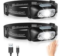 Lampe Frontale Led Puissante Avec Capteur Mouvement, Ipx6 Étanche, 4 Modes D'eclairage, Rechargeable Usb Frontale Professionnel, Lampe Frontale Accessoire Pour Pêche, Camping, Course, Cyclisme