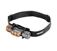 NEBO Transcend 1500 - Lampe frontale rechargeable USB-C - Accessoires de camping et de randonnée - Lampe frontale pour la course à pied et le sport en extérieur,Gris acier