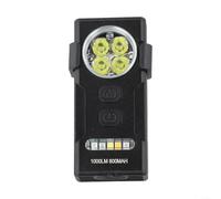 Lampe frontale LED rechargeable 2000 lumens USB-C portable avec base magnétique étanche pour camping, randonnée, course à pied, activités de plein air, noir (D84)