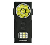 Lampe frontale LED rechargeable 2000 lumens USB-C portable avec base magnétique étanche pour camping, randonnée, course à pied, activités de plein air, noir (D85)