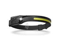 Lampe frontale LED rechargeable avec capteur de mouvement, 5 modes de lumière, faisceau large 230°, 350 lm, étanche IPX4, USB-C, lampe frontale super brillante réglable pour montagne, cyclisme