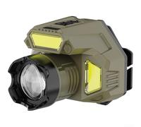 Lampe frontale LED rechargeable avec détecteur de mouvement - Batterie 1200 mAh - Détection d'onde IPX4 - Étanche - Double faisceau de visibilité de 100 mètres - Convient pour la randonnée, le camping