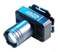 Lampe frontale LED rechargeable avec technologie de lumière blanche, détecteur de mouvement, mouvement marche/arrêt, mise au point réglable zoom, double feux latéraux LED, sortie d'alimentation USB