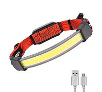 Lampe Frontale Led Rechargeable Usb Batterie 1000mah Avec LumièRe Rouge,3 Modes D'éClairage Avec 400lm,Ipx5 éTanche Et LéGèRe, 230° Grand Angle Pour Course,PêChe, Camping, Bricolage, Cyclisme(1PCS)