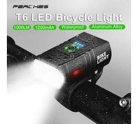Lampe Frontale Led T6 Rechargeable Par Usb, 1000lm, Phare De Vélo En Alliage D'aluminium, Pour Vtt Et Vélo De Route