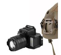 Lampe Frontale LED Tactique D'extérieur Puissante pour Casque, Capteur Intelligent, Zoom, Lampe de Recherche pour Camping, Travail, Course à Pied, Pêche