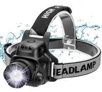 Lampe Frontale Led, Torche Frontale Usb Rechargeable Avec Détecteur De Mouvement, 4 Modes D'eclairage, Zoomable Et Étanche Pour Pêche, Camping, Lecture, Randonnée, Cyclisme