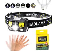 Lampe Frontale LED, Torche Léger,Étanche, induction automatique, chargement USB