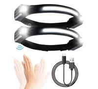 Lampe Frontale LED Ultra Puissante, 1200LM Super Lumineux Lampe Frontale Rechargeable USB avec Capteur de Motion, 5 Modes d'Eclairage & 230° Grand Angle, IPX4 Étanche pour Camping/Running, 2 Pièces