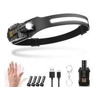 Lampe Frontale Led Ultra Puissante,2000 Lumens Zoomable 230° Lampe Torche,1500 mAh Lumière UV Capteur De Mouvement Frontale Led,Magnétique Amovible Étanche IPX5,Pour Pêche,Camping Accessoires