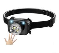 Lampe Frontale pour contact Détection Gestuelle Lampe Frontale | Activation par vague de la main, pas besoin de toucher, hygiénique, pratique avec gants mains sales(Black)