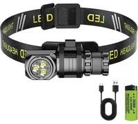 Lampe Frontale Rechargeable¿1300 Lumen Mini Torche Led Puissante¿Usb Rechargeable, 7 Modes D'éclairage, Pour Le Travail En Extérieur, Le Camping, La Course À Pied, La Pêche, La Rando