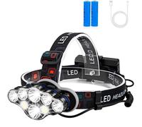 Lampe Frontale Rechargeable, 18000 Lumix Lampes Frontales Ultra Puissante Running, 8 Modes, USB Torche, COB lumière frontale Rouge