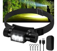 Lampe frontale rechargeable, 2 000 lumens, lampe frontale LED super lumineuse, rechargeable IP67, étanche IP67, lampe frontale avec 9 modes, lampe frontale de course avec 2600 mAh pour le camping, la