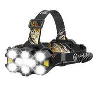 Lampe frontale rechargeable, 25 000 lumens élevés, 11 LED, 12 modes, détecteur de mouvement, lampe frontale étanche pour l'extérieur, la chasse, le camping, cadeaux pour Thanksgiving, pour homme,