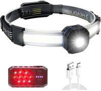 Lampe Frontale Rechargeable 500 Lumens Lampes Frontales À Faisceau Large 210° Avec Lumière Rouge, 7 Modes Torche Frontale Étanche Pour Camping, Pêche, D'urgence