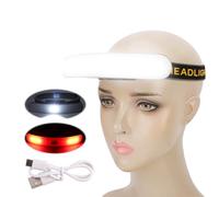 Lampe frontale rechargeable, 8 modes avec lumière rouge et blanche, légère et réglable à 90° pour extensions de cils, tatouage, course à pied, camping, randonnée, pêche