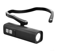 Lampe frontale rechargeable avec détecteur de mouvement, lampe frontale à LED, lampe de travail magnétique, lanterne de camping pour course à pied, promenade du chien, stroboscope SOS, noir (E)
